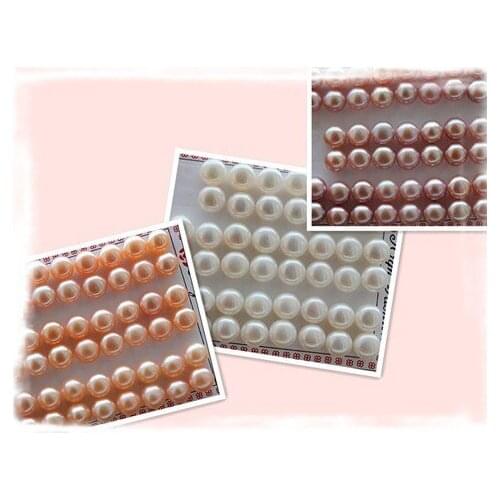 AAAA FREE SHIPPING Natural Freshwater 10-11mm Loose Pearls, Half Drilled, Nice Jewellery Fittings