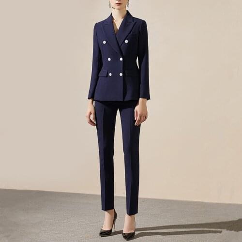 Womens Pantsuit Business Office Lady Trouser Suits for Women Two-piece Suit Jacket Blazer Pants Set Outfit Female Plus Size
