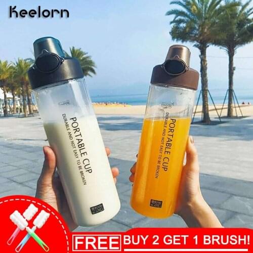 Keelorn 800ml Water Bottle Large Capacity Sports Outdoor With Lid Portable Outdoor Fitness Thermal Plastic Kettle Water Bottle