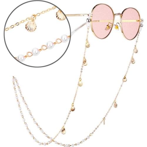 Fashion Long Gold Shell Glasses Chain Women Girls Eyewear Accessories 70CM Sunglasses Necklace Eyeglass Lanyard Strap Reading