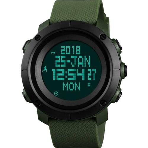 Mens Digital Wristwatches Multifunction Outdoor Sports Steps Luminous Waterproof Calorie Compass Alarm Watch