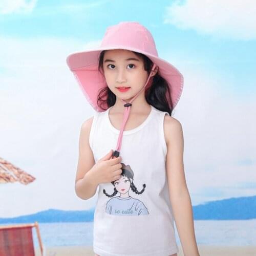 Unisex Wide Brim Children Sun Hat Kids Cap Summer Beach Girls Travel Outdoor Fashion Cute Casual Sun Hat