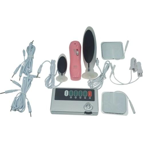 Electro shock silicone anal plug vibrator electric female ejaculation nipple breast massager physical therapy sex medical toys