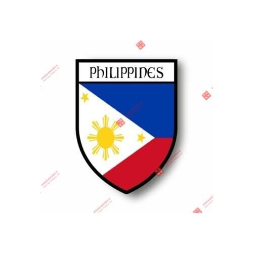 Interesting Stickers Decal Souvenir Vinyl Car Shield City Flag World Crest Philippines Car Decal Decoration Laptop