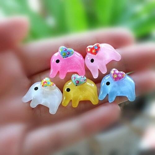 Resin Crafts For DIY Decoration 30pcs Mixed 21*17mm Very Cute Flat Back Resin Cabochon Elephant