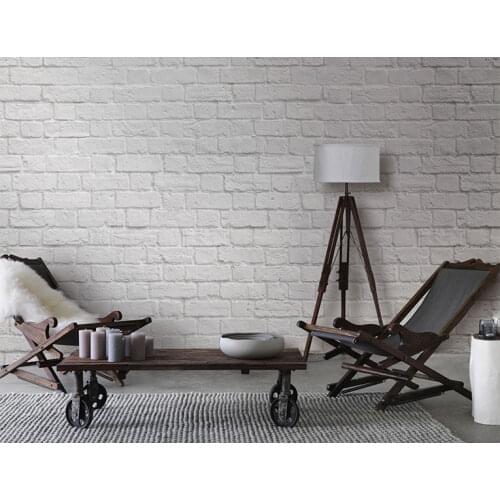 Custom 3D White Bricks Wallpaper Murals for Living Room Stone 3D Brick Wall paper Mural Wallcovering Decor 3d Wall Stickers