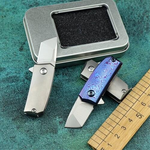 M390 powder steel mini pocketknife titanium big horse handle EDC carry pocket knife neck chain pocketknife kaixin express knif