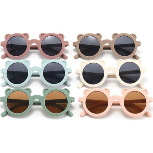 Cartoon Lovely Kids Sunglasses Bear Shape Frame Girls Children Sun Glasses Round Street Beat Baby Boy Eyeglasses Cute Shades