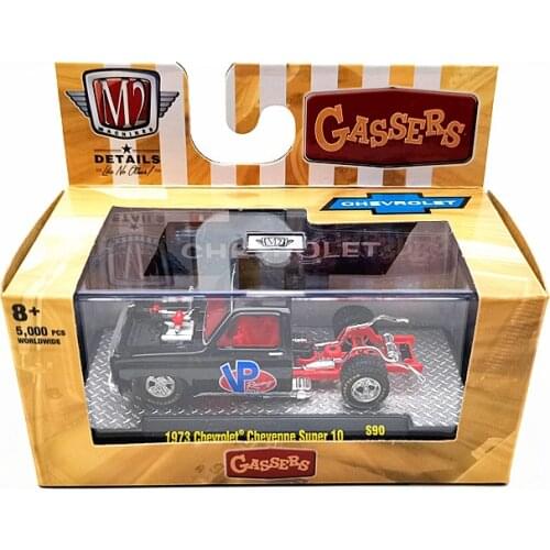 NEW M2 Machines 1:64 1973 Chevrolet Cheyenne Super 10 flying tigers Collection Metal Die-cast Simulation Model Cars Toys