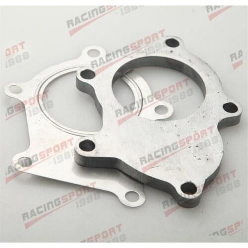 5 Bolt Mild Steel Flange & SS Gasket For T3 T3/T4 Turbo Exhaust Downpipe