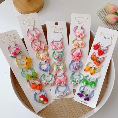 20pcs/lot Baby hair bands childrens hair accessories hair elastic mini cute cartoon girls Elastic Hair Bands