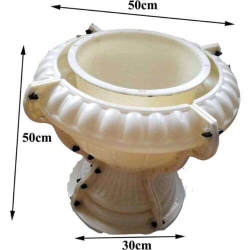 Precast garden decorative cylinder cement planter flower pot plastic molds for sale