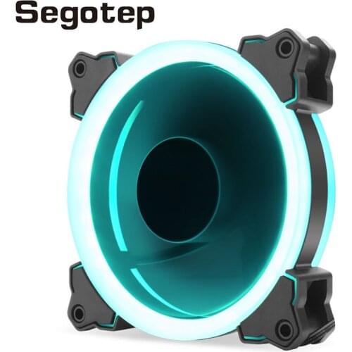 Segotep CPU Cooling Fan RGB Slient 3PIN+big4PIN Double Ring Ice Blue Pc Accessories Gaming 120mm Fan Cooling Processor Cooler
