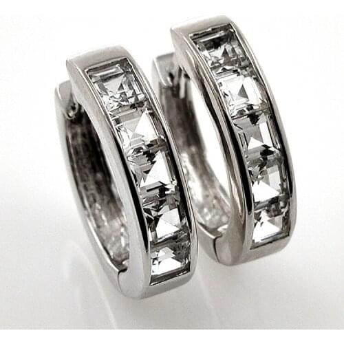 White topaz and 925 silver earrings