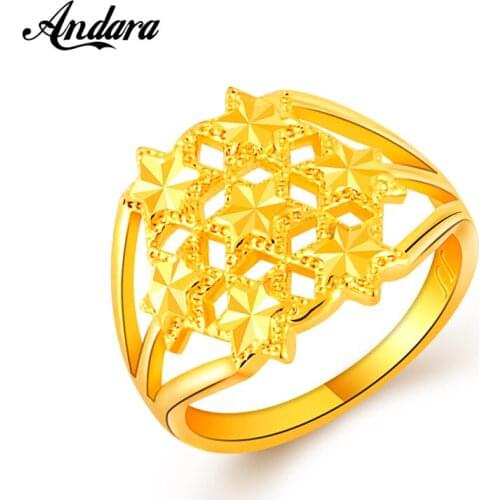 Brand Lady Gold Color Finger Ring For Women Anillos Trendy Yellow Gold Jewelry Wedding Party Gifts Bague JR106