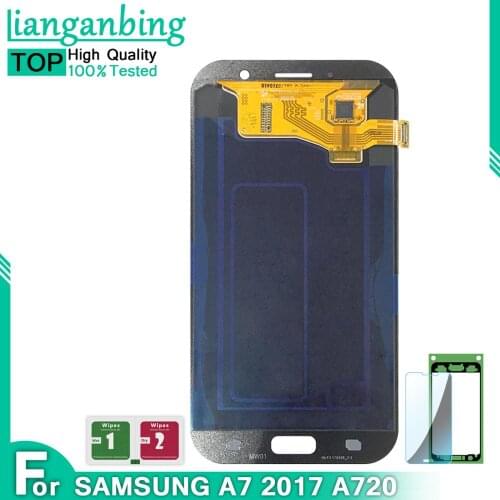 Super AMOLED lcd Display For Samsung Galaxy A7 2017 A720 A720F A720M LCDs Touch Screen Digitizer Assembly LCD Replacement