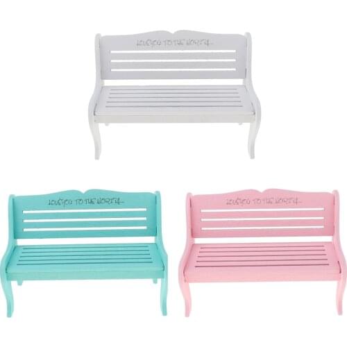 1/6 Dollhouse Park Bench Garden Chair Furniture Children Pretend Play Toys