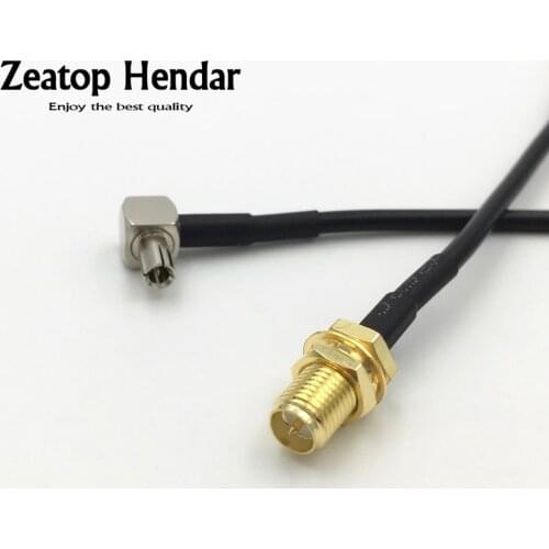 10Pcs Angle TS9 Male Jack to RP-SMA Female Plug Male Pin Crimp RG174 Jump RF Coaxial Cable 10CM 20CM 30CM 50CM 1M 3M 5M