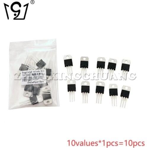 10PCS TO-220 commonly used three-terminal voltage stabilizer package L7812 L7805 10values*1pcs