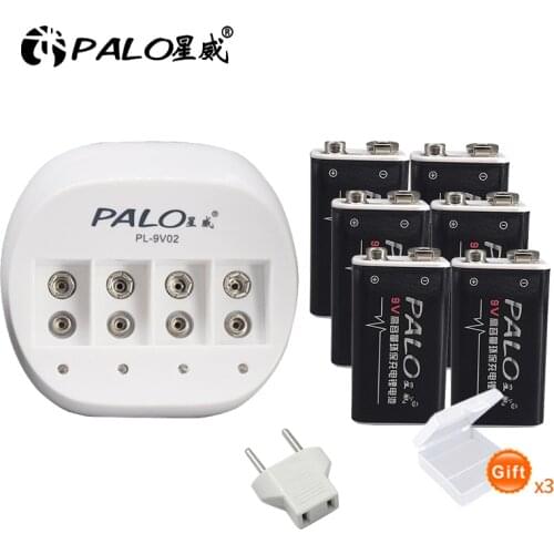 100% Original 9v rechargeable battery 9V 6F22 Lithium Rechargeable Battery 006p 9V Battery For radio wireless microphones 9V