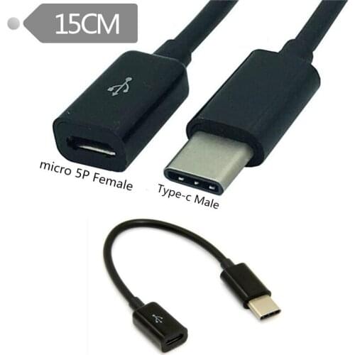 USB 3.1 Type-C Male to Micro USB 2.0 5Pin Bus Cable Extension Cable