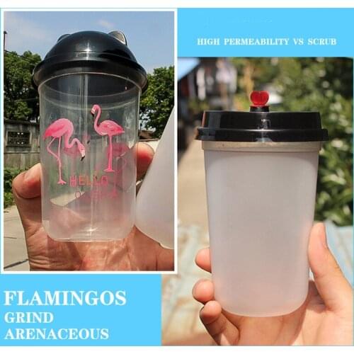 50pcs High quality creative U shape 500ml transparent cute drink cup birthday wedding party favor disposable tea cup with lid