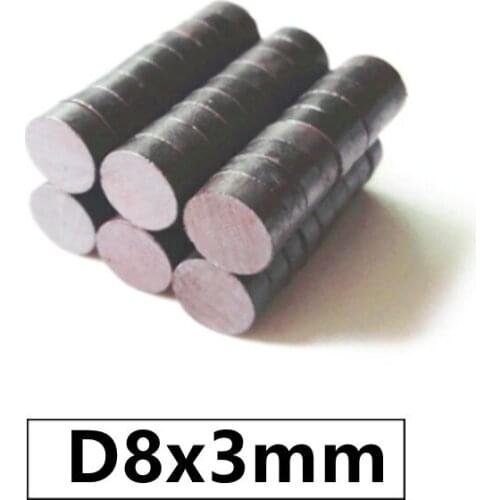 500pcs/lot Y30 Disc Ferrite Magnet 8x3 mm Permanent magnet 8mm x 3mm Black Round Speaker magnet 8*3 mm
