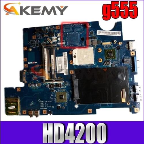 Akemy LA-5972P for Lenovo ideapad g555 laptop motherboard DDR2 free cpu 11S69035134 HD4200 graphics Mainboard