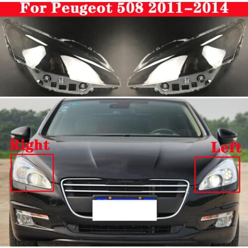 Car Front Headlight Cover For Peugeot 508 2011-2014 Headlamp Lampshade Lampcover Head Lamp light Covers glass Lens Shell Caps