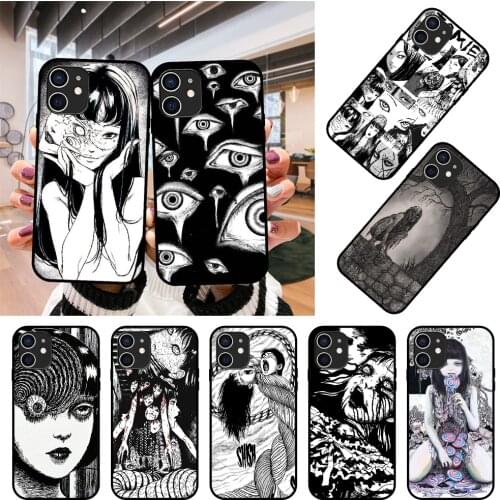 Phone Case For Apple IPhone 12 Mini 11 Pro XR X MAX SE XS 4 5 6 6S 7 8 E Plus Black Cover Prime Tpu Funda Horror Junji Ito