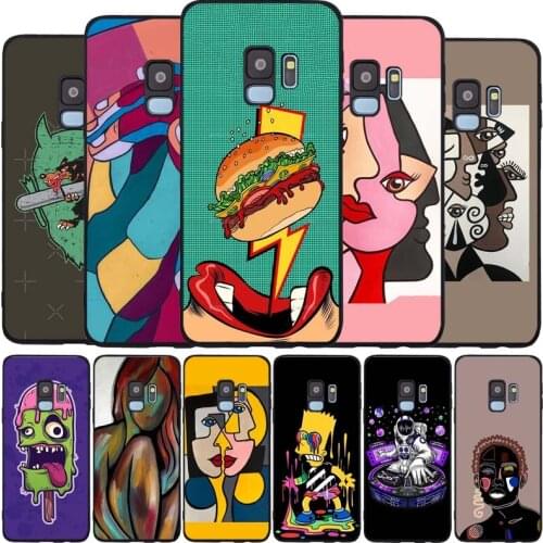 Graffiti black Soft phone Case For Samsung S20 S10 S9 S8 S7 edge Plus Lite Note 8 9 10 A6 A7 A8 A9 2018 Cover