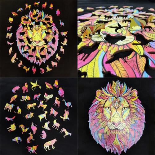 Wooden Puzzle Children 3D DIY Wooden Puzzles Each Piece Is Animal Shaped The best Christmas Gift Wooden Jigsaw Puzzle A5 Size