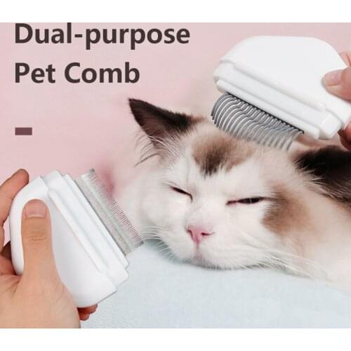 Dual-use Portable Pets Hair Comb Pet Cat Comb Dog Hair Grooming Comb Cat Hair Brush Pet Grooming Brush Cat Self Cleaning Brush
