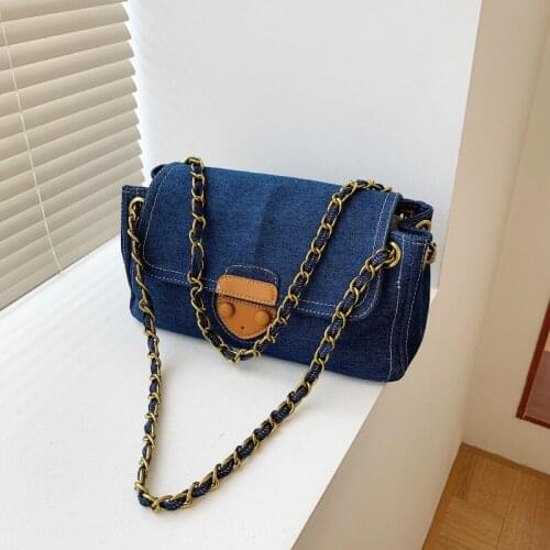 Denim handbags new trendy fashion chain shoulder bag messenger beggar bag