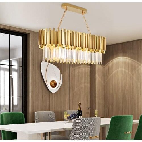 HotelWedding Lobby Living Room Large Decorative Hanging Light Gold Brass Home Modern Stainless Steel Luxury Crystal Chandelier