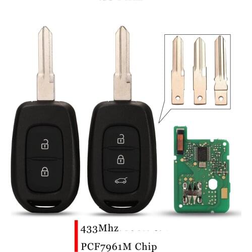 Jingyuqin 2/3 Button Remote Key 434MHZ With 4A PCF7961M Chip For Renault Sandero Dacia Logan
