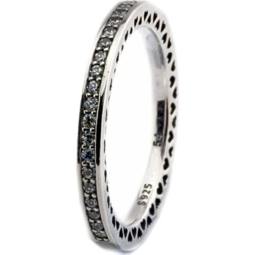 Radiant Hearts Ring Authentic 925 Sterling Silver Enamel Finger Wedding Rings For Women Fashion Jewelry anillos mujer