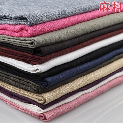 Summer with pure color breathable linen thin summer dress pants fabric
