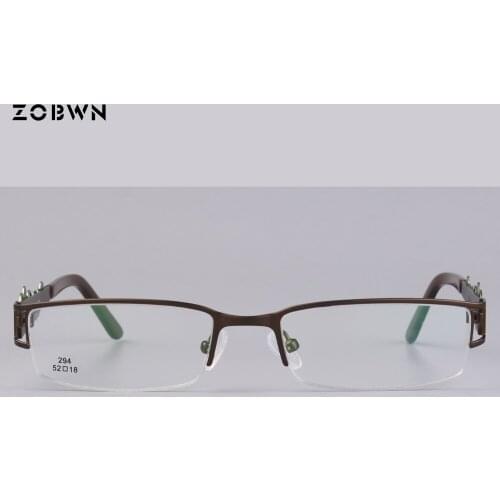 New arrive metal eyeglasses half frame demo lens Mens Eyewear Accessories women oculos de sol masculino unisex rond decoration