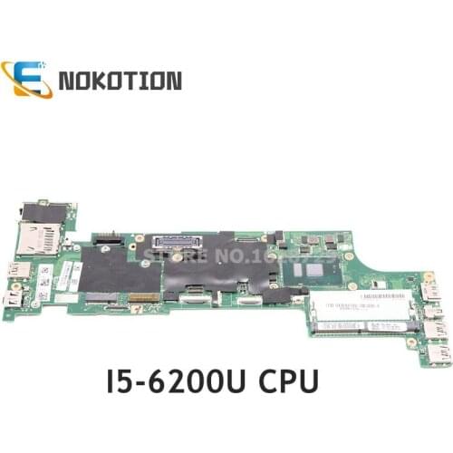 NOKOTION For Lenovo ThinkPad X260 Laptop motherboard BX260 NM-A531 FRU 00UP190 Mainboard SR2EY I5-6200U CPU