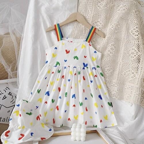 Girls Dresses Children Clothing 2021 Summer New Printed Vest Dress Girls Casual Dress Princess Dress Baby Clothes 2-6 Years Old