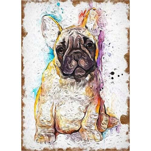 Full Square Round Diamond Painting Watercolor bulldog Diamond Embroidery Full Display 5D DIY Cross Stitch Rhinestone Art YG1429