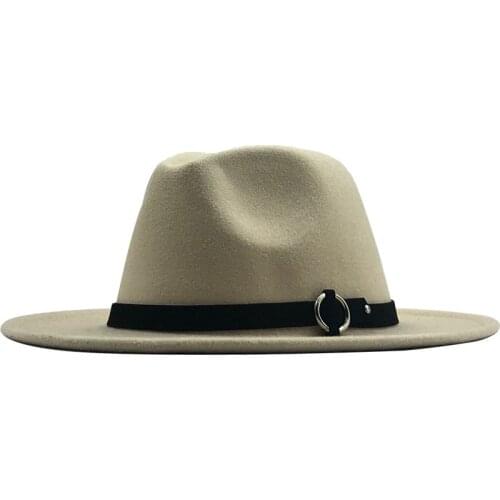 Wool Fedora Hat Hawkins Felt Cap Wide Brim Ladies Trilby Chapeu Feminino Hat Women Men Jazz Church Godfather Sombrero Caps