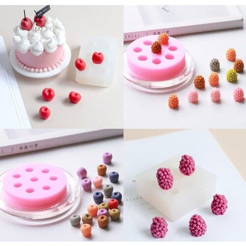 Silicone Mold Cake Form Blueberry Mulberry Cherry Raspberry Shape for Candle Making Silicone Fondant Cake Decorating Mold