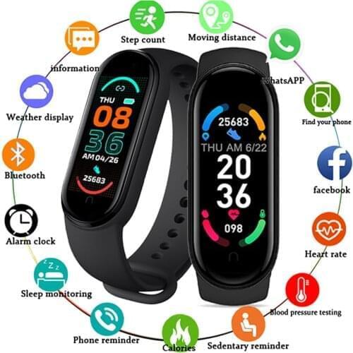 M6 Smart Watch Women Men Sports Bracelet Bluetooth Smartwatch Heart Rate Fitness Tracking For Xiaomi Apple Android Watches BR