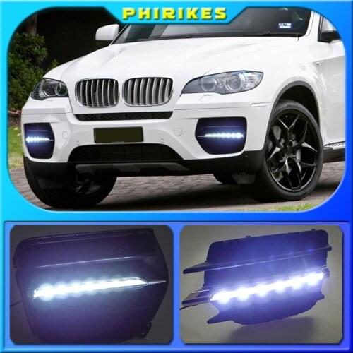 1set LED daytime running lights for car accessories BMW X6 E71 2009 2010 2011 2012 2013year X 6 front fog lamp drl bumper light