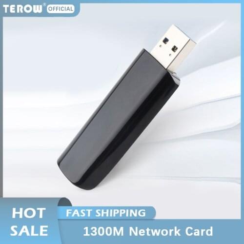 TEROW 1300M Wireless Network Card USB3.0 Dual-band High-speed WiFi Wireless AC Gigabit Gaming Network Adapter Network Receiver