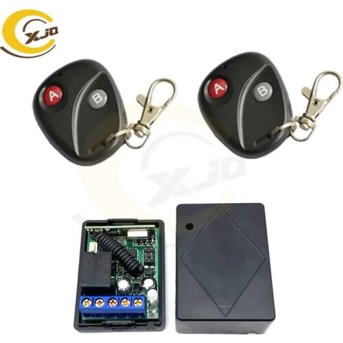 XJQ DC 12V 1 CH RF Wireless Door Remote Control Switch System,315/433 MHZ Low power wireless remote 2*Transmitters+1* Receiver