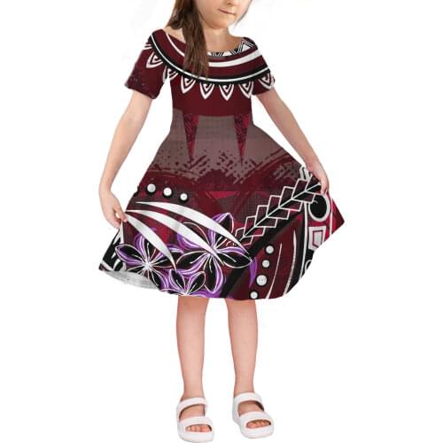 HYCOOL Girls 2021 New Summer Hawaii Flower Children Dress Formal Princess Vest Dress 4-14 Years Elegance Short Dresses Kids