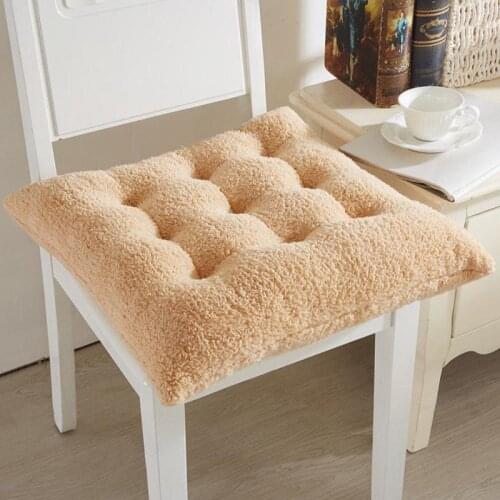Winter Plush Chair Cushion Solid Color Soft Skin-friendly Lamb Hair Office Sedentary Floor Seat Butt Padded Floor Cushion F8206